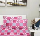Arch Fab Pink Check Double Bedsheet 88X90 Inch