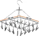 KT 25 Clips Stainless Steel Square Cloth Hanger with Clip Clothes Pegs