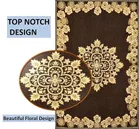 Furnishing Hut Damask Floral Cotton Maroon Center Table Cover 36x54in