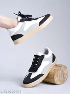 Solid Synthetic Slip-on Mid-Top Sneakers for Women 