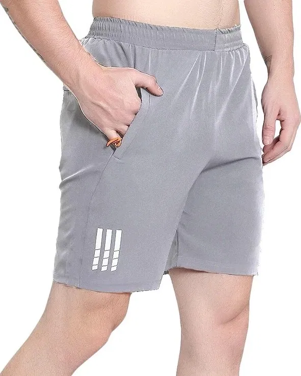 Gym & Running Shorts for Men, Grey (M)