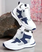 Sports Shoes for Men, White & Navy Blue 