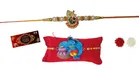 Metal 2 Pcs Rakhi with Roli & Greeting Card 