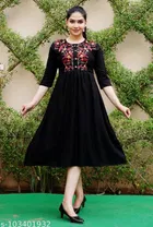 Rayon Embroidred Anarkali Kurti for Women 
