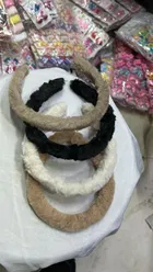 Kids fur hair band, Pack of 4 (Black, White, Brown, Beige)