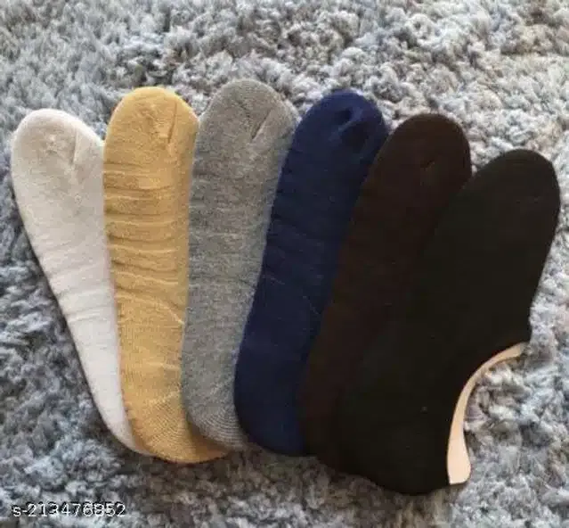 Cotton Socks for Unisex (Multicolor, Pack of 6)