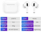 True Wireless Bluetooth Earbuds, White with 15hr Hours Playback Time 