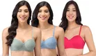 Cotton Blend Solid Padded Bra for Women 