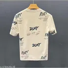 Poly Blend Printed T-shirt for Men, Beige 
