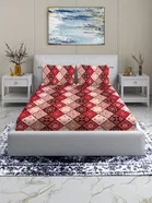 Arch Fab Multi Color Abstract Flat Double Bedsheet 88X90 Inch