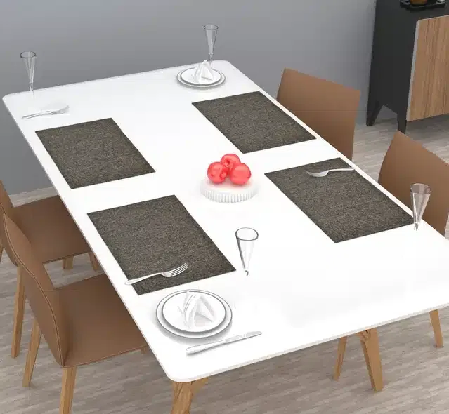 Knit Dining Table Placemats (Brown, Pack of 4)