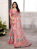 Silk Woven Design Saree for Women, Orange 