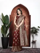 Banarasi Silk Jacquard Print Saree for Women 