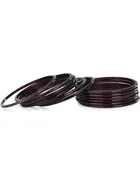 Glass Bangle Set for Women (Brown, 2.2) (Pack of 12)