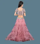 Net Embroidered Semi Stitched Lehenga for Girls 