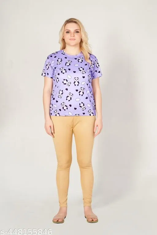 Basic T-shirt for Women (Purple, XXXL)