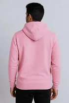 Fleece Solid Hoodie for Men, Pink 