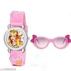 Analog Watch With Sunglasses for Girls (Pink, Set of 2)