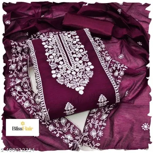 Modal Embroidered Punjabi/All Over Suits for Women (Purple, Un Stitched)