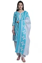 Cotton Printed Kurta with Pant & Dupatta 