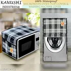 KANUSHI Industries® Microwave / Oven Top Cover With 4 Utility Pockets + 1 Pc Front Load Automatic Washing Machine Cover
