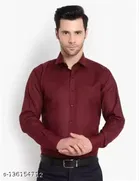 Cotton Blend Solid Full Sleeves Shirt for Men 