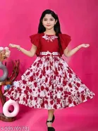 Printed Cotton Fit And Flare Dress for Girls 