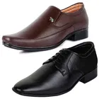 2 Pcs Formal Shoes with 2 Pcs Ankle Length Socks for Men 