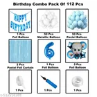 Boss Baby Theme 6th Happy Birthday Decoration Items For Girls, Multicolor, Pack of 112