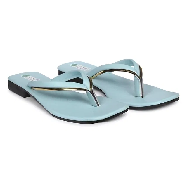 Zakozee Synthetic Handmade Flats For Women (Sky Blue, 4)