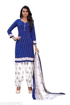 Crepe Printed Unstitched Suits for Women, Pack of 3 