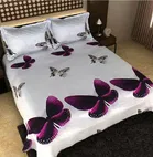Polycotton Printed Double Bedsheet with Two Pillow Covers 