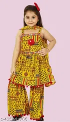 Bohemian Lace Cotton Kurta Sets for Girls 