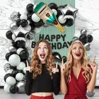 Mustache Theme Birthday Balloon Decoration Kit , Multicolor, Pack Of 69