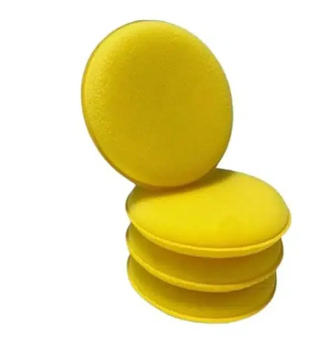 Durable Car Cleaning Sponge (Yellow, Pack of 4)