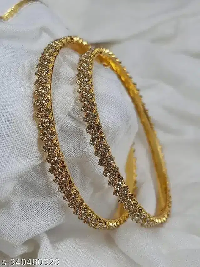 Trendy Bangles for Women (Gold, 2.12)