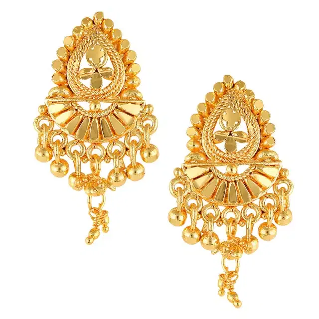 Alloy Gold Plated Earrings for Women (Gold, Set of 1)