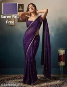 Georgette Saree for Women, Wine 