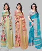 Art Silk Saree for Women, Pack of 3 