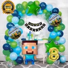 Mine Craft Theme 8th Birthday Balloon Decoration Kit For Kids, Multicolor, Pack Of 72