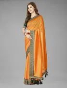 Vichitra Solid Saree for Women 