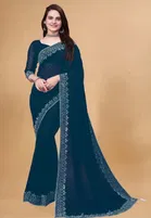 Georgette Embellished Saree for Women 