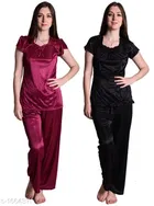 Satin Nightsuit Set for Women 