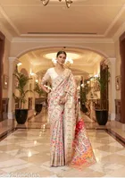 Kanjivaram Soft Cotton Silk Handloom Pashmina Saree for Women 