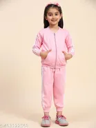 Woolen Solid Clothing Sets for Boys & Girls (Pink, 1-2 Years)