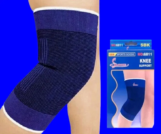 Polyester Solid Knee Sleeves for Women (Blue, Set of 1)