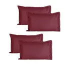 Satin Stripe Pillow Cover, (Pack Of 4) (Deep Wine, 17 X 27 Inch)