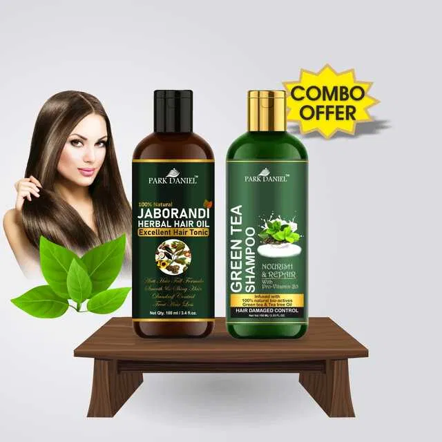 Park Daniel Premium Jaborandi Herbal Hair Oil & green Tea Shampoo (Pack of 2, 100 g) (SE-1562)
