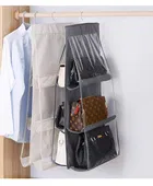 Purse Handbag Organizer 6 Pocket Foldable Large Clear Anti Dust Hanging Handbag Storage Organizer 