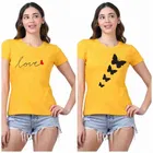 Round Neck Printed T-Shirt for Women & Girls 